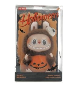 Pop Mart Labubu Happy Halloween Party Series-Sitting Pumpkin Vinyl Plush Pendant